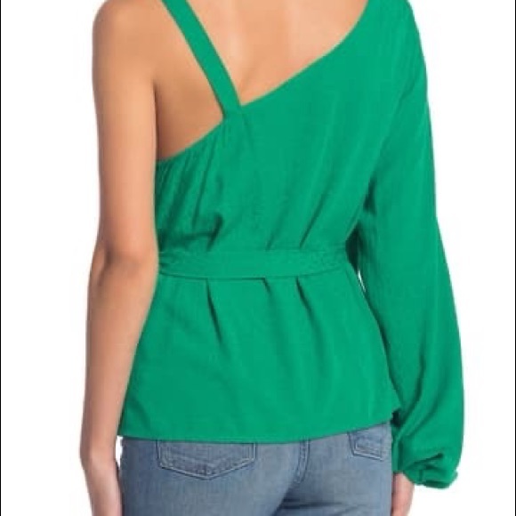One Shoulder Wrap Blouse - Picture 2 of 3